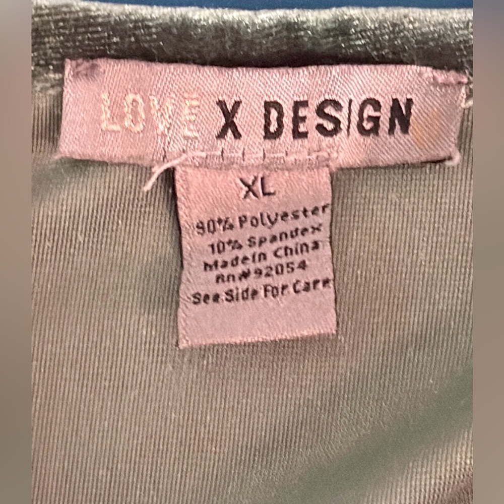 Love x Design “Velvet” Slip Dress in Holiday Green Women’s Size XL - Picture 4 of 6